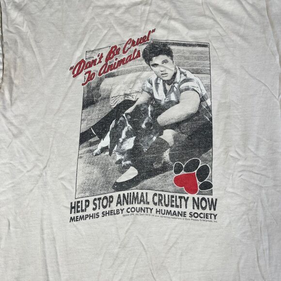 Elvis Presley Don’t Be Cruel To Animals T Shirt Men Large Memphis Humane Society - Picture 4 of 15